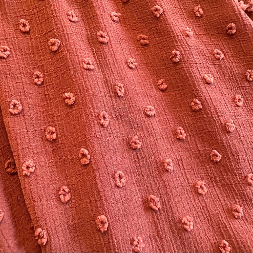 ALTAR’D STATE Swiss Dot Flutter Sleeve Mini Dress Dark Rose Color Size Medium - Picture 6 of 11